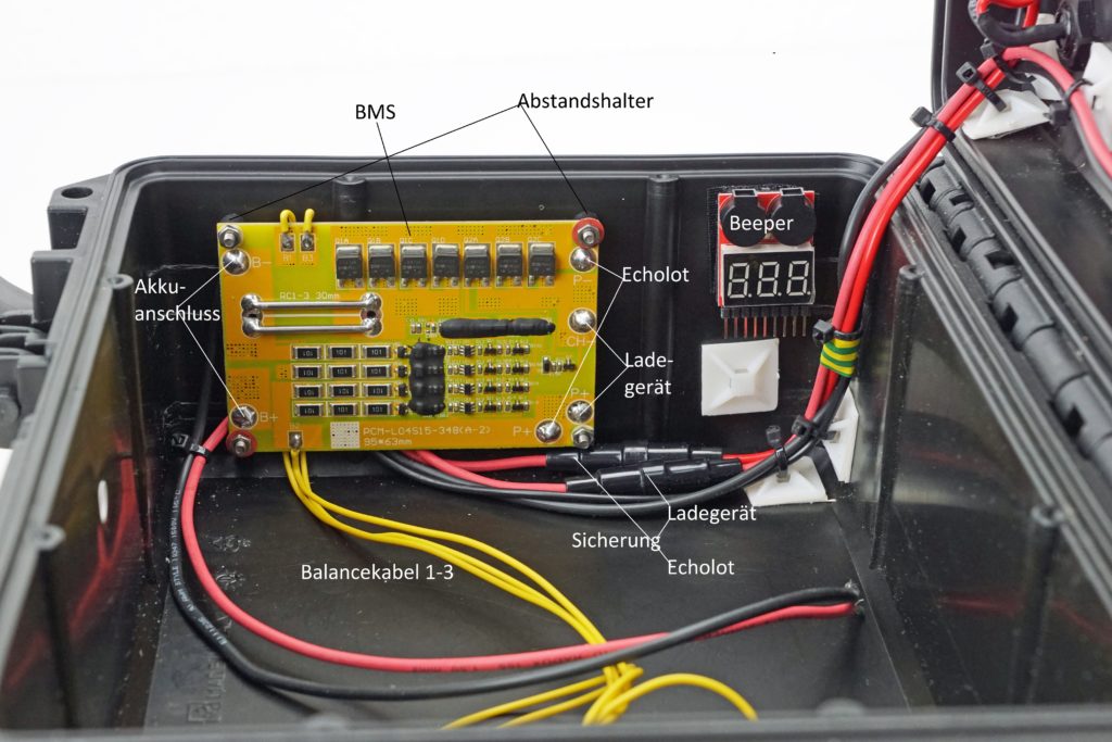 Battery management system and wiring inside the battery case