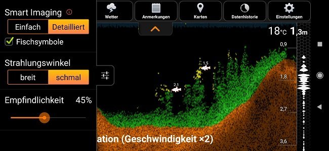 Deeper app with sonar and map views