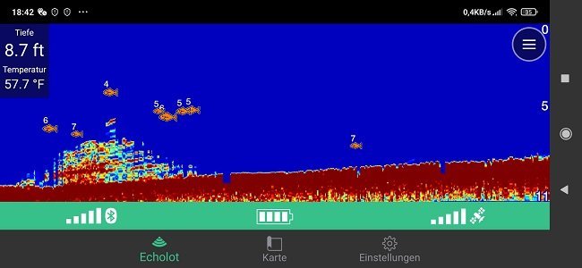 Simulator view of a Garmin Striker Cast sonar image